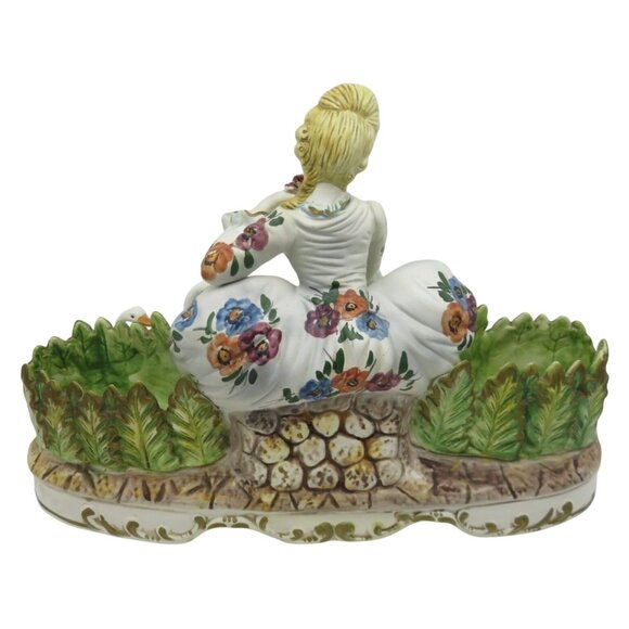 CAPODIMONTE Beautiful LADY with Swans Large Figurine Made in Italy 20" Vintage - Picture 3 of 10